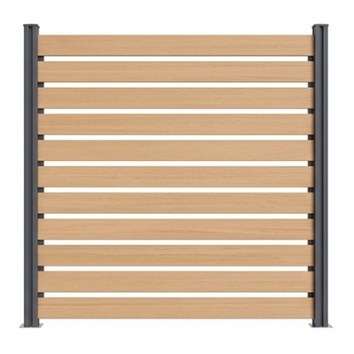 WPC-Zaun Design Waagerechte Lamellen