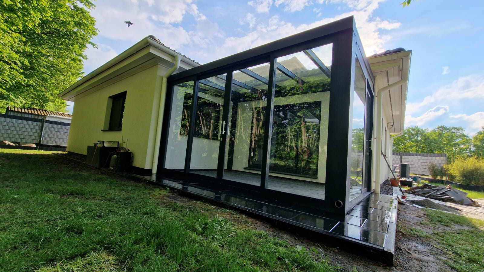 Wintergarten Glas Modern Anthrazit
